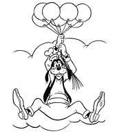 coloriage dingo envolee de ballon